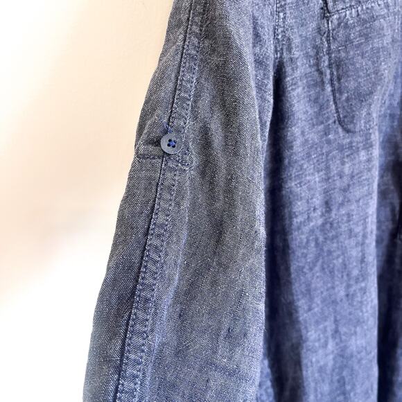 Eileen Fisher Popover Organic Linen Dress Size PM Black Lagenlook Minimal Boxy - Picture 5 of 7